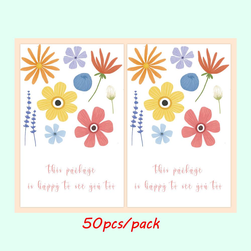 10-50Pcs Thank You Sticker This Package Is Happy To See You Too Flower Stickers Seal Label For Small Business Package Decor