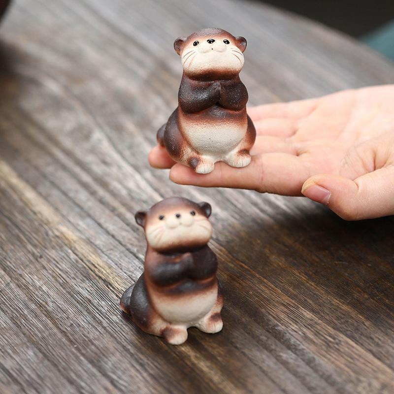 Small Animal Tea Pet Clay Tea Pet Chinese Kung Fu Tea Set Animal Statue Home Decoration Tea Accessories
