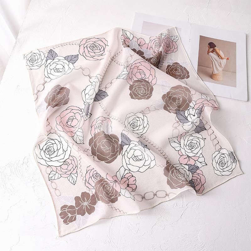 Spring and summer new mulberry silk silk scarf 70cm square scarf fashionable versatile literary silk scarf women s scarf 67*67cm