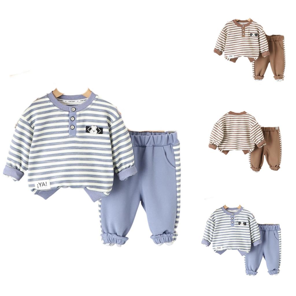 Kids Casual Long-Sleeve Set, Comfortable Daily Wear Outfits