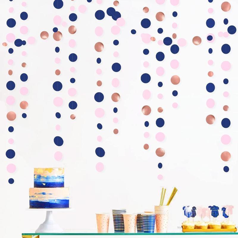 New Paper Circle Garland Banner Round Dots Colorful Colorful Dot Garland Hanging Party Garland Wedding Decorations