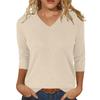 Womens Sweaters 3/4 Sleeve Pullover Tops V Neck Blouses Business Casual Fashion Clothes