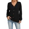 Women's Fashion Casual Solid Color Button Cardigan