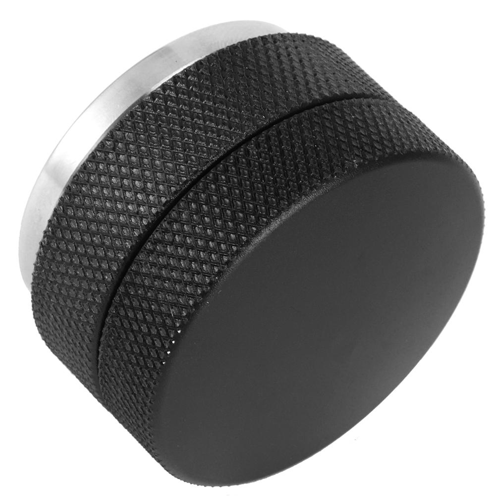 Höhenverstellbarer Kaffeetamper-Verteiler-Leveler aus Edelstahl mit rutschfestem Gewinde(51mm Gewinde Boden Schwarz )