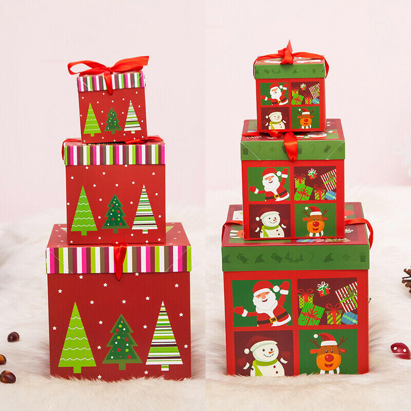 Christmas Gifts Boxes Present Decoration Chocolate Candy Cookie Packaging For Indoor Holiday Party Decor Navidad New-Year