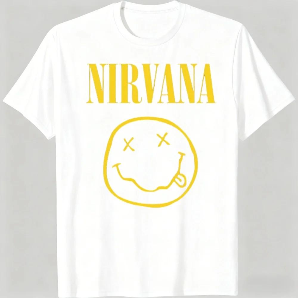 

2026New Nirvana Rock Band Unisexs Tshirt HipHop Style Unisexs and WomenY2K Tee Casual Loose Outdoor Street Unisex Clothes 4XL
