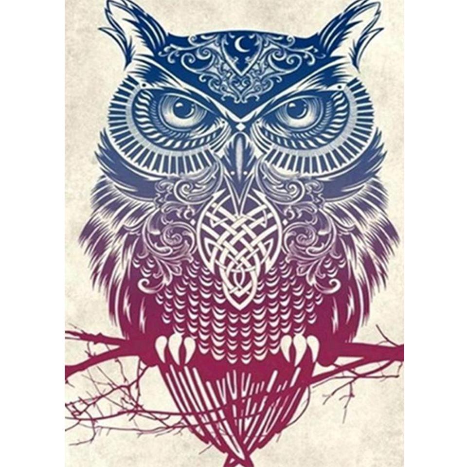 5D DIY Diamantmålning Djuruggla Strasskonstbild Full Diamantbroderi Mosaik Korsstygnssats Heminredning Present