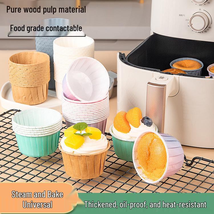 Oil-Proof, High-Temperature Resistant Muffin Cups - Greaseproof Crimped-Edge, Eco-Friendly Oven Liners