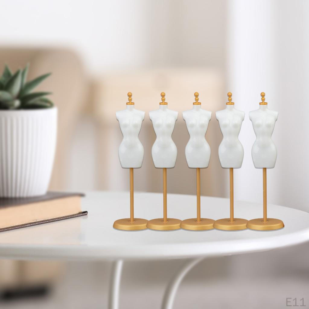 5Pcs Doll Clothes Dress Form Mannequin Mini Holder Stand Support 27.5cm