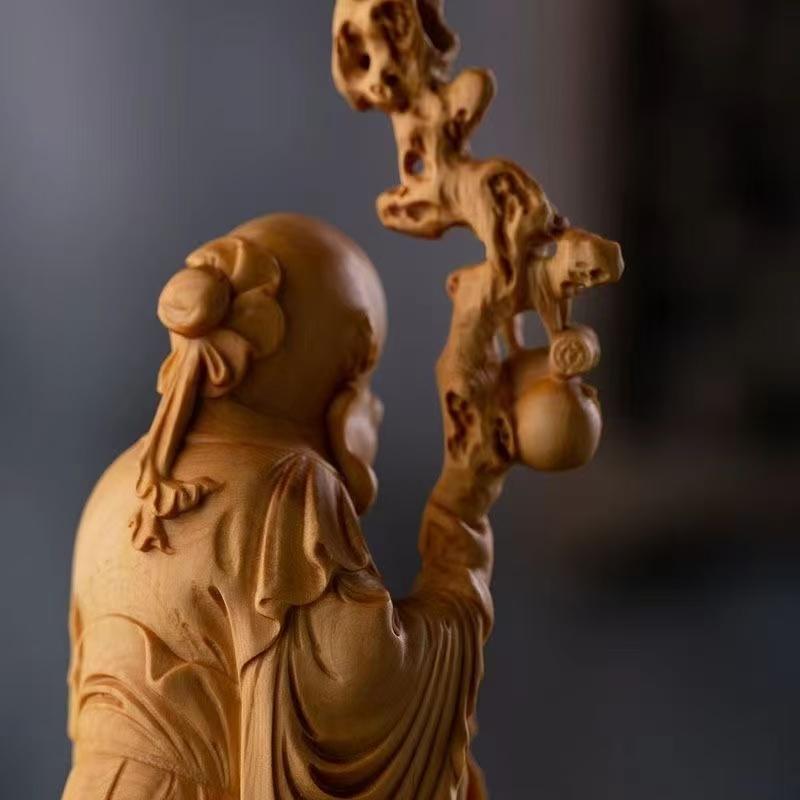 Cypress Chinese Traditional Longevity Star Figurine -Mythology Figure  Decorations Parents' Longevity and Health Statue Gift