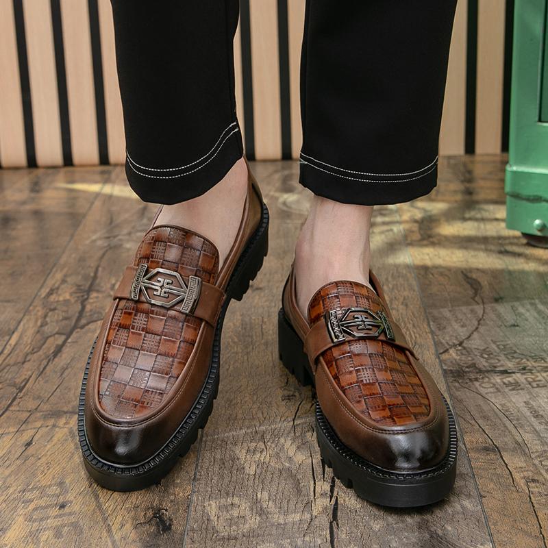 Fashion Factory Fashion Loafers Men Platform Comfortable High-end Leather Shoes Gentlemen Business and Social Shoes Men Sizes 38-45