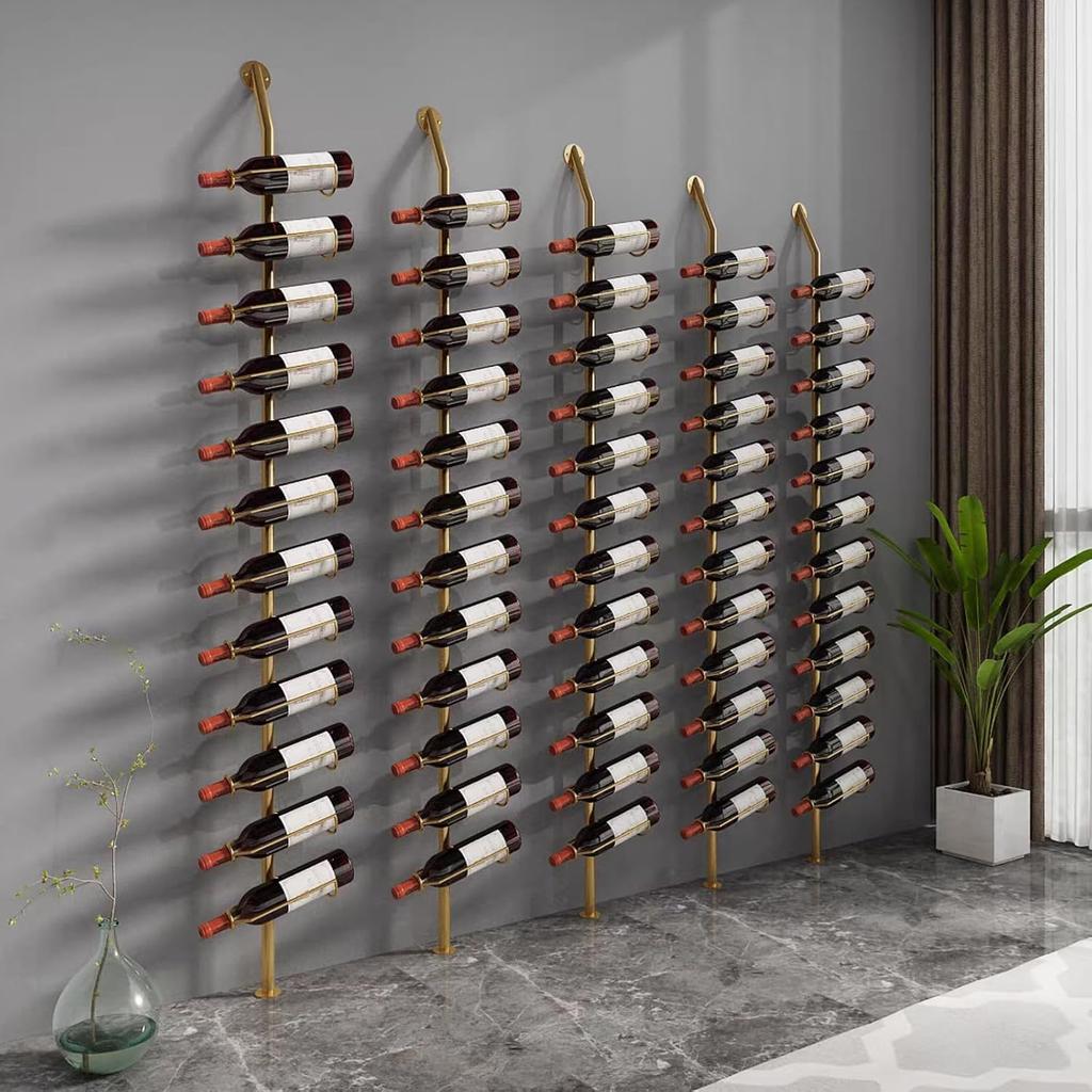 5PCS Wall Wine Rack Bar Cabinet Elegant Vintage Wine Stands Decoration Metal Storage Open Cabinets Furniture Luxury Shelves