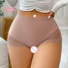 Women's High Waist Panties Sexy Underpants Spliced Lace Lingerie Bowknot Cotton Crotch Thongs Perspective Solid Color Underwear