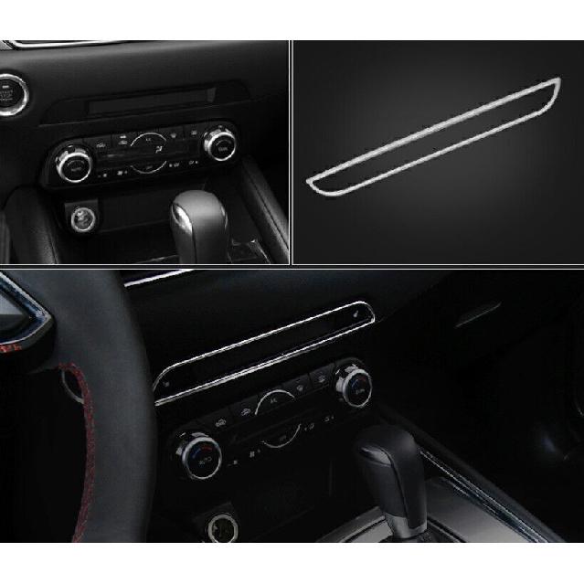 For Mazda CX-5 2017-2024 Silver Titanium Center Console CD Switch Panel Trim 1PC