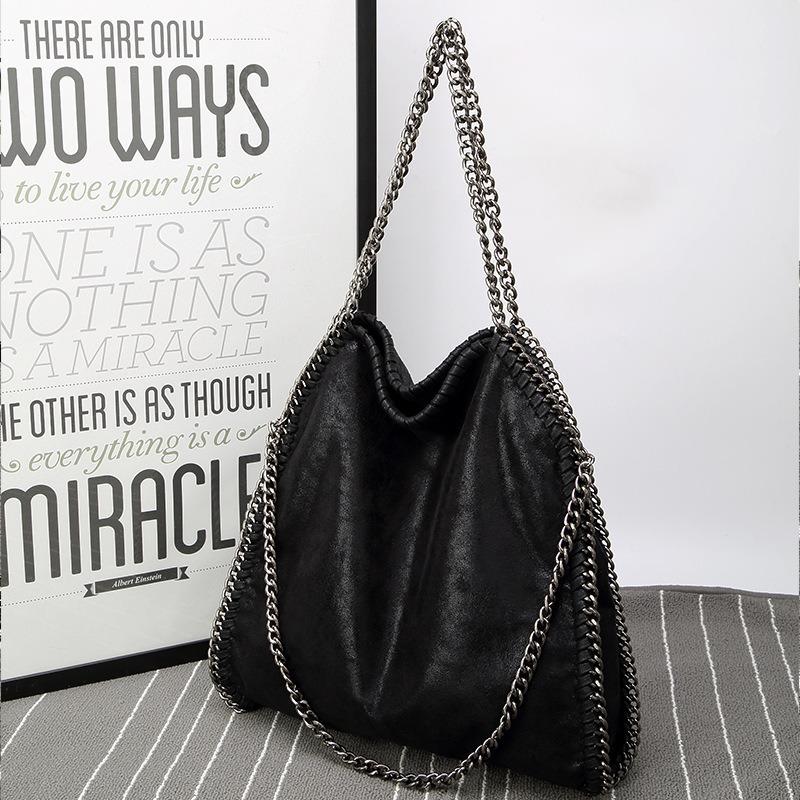 Simple classic chain fashionable versatile shoulder bag foldable portable tote bag casual large capacity bag women