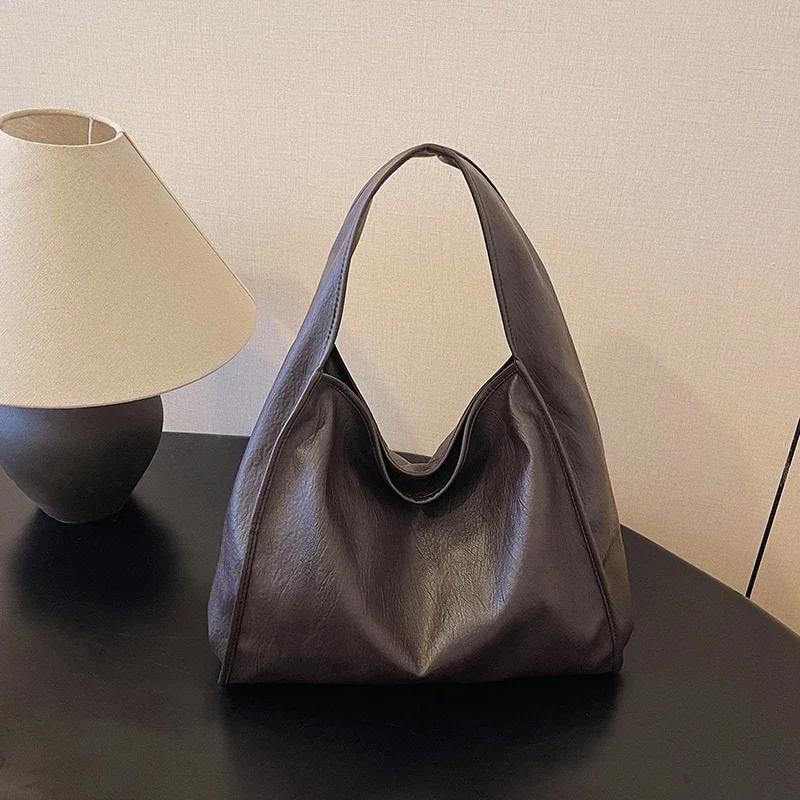 

Большая вместительная мягкая кожаная сумка, однотонная, с верхней ручкой из искусственной кожи, горячая распродажа, модная сумка через плечо, высокое качество и универсальность