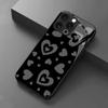 Cute Dot-Matrix Heart Print Glass phone case mobile phones for iphone 17 pro max cover for iPhone 17 16 15 14 13 12 pm Pro Plus