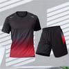 Men Gradient Suit Comfortable BreathableTennis Sports Casual Outdoor Sport Wear Women's Badminton T-shirt Loose Running Clothing