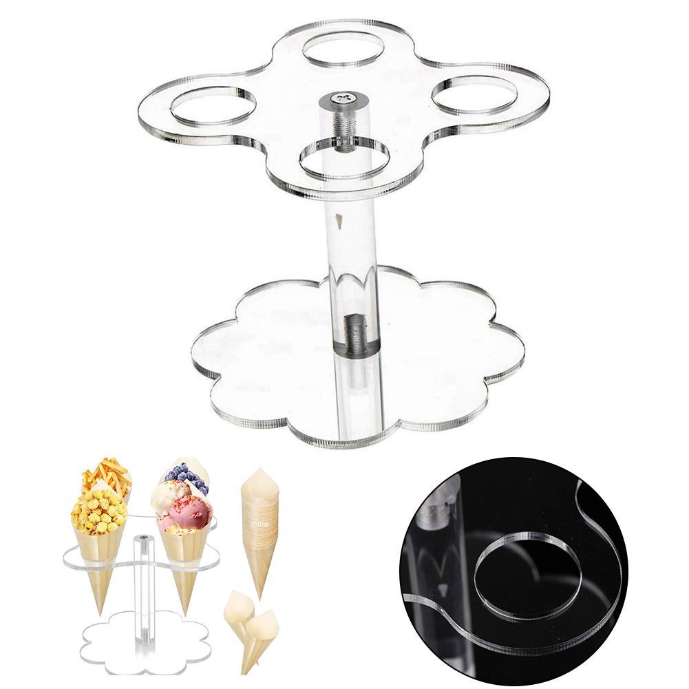 Ice Cream Stand Chip Cone Holder Ice Cream Equipment Detachable 3cm/1.18inch HD 4 Holes Safe Sturdy For Wedding