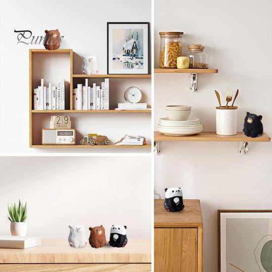 

Деревянная фигурка медведя, миниатюрная статуэтка медведя, деревенское животное, настольное украшение для спальни, детской игровой комнаты, декор