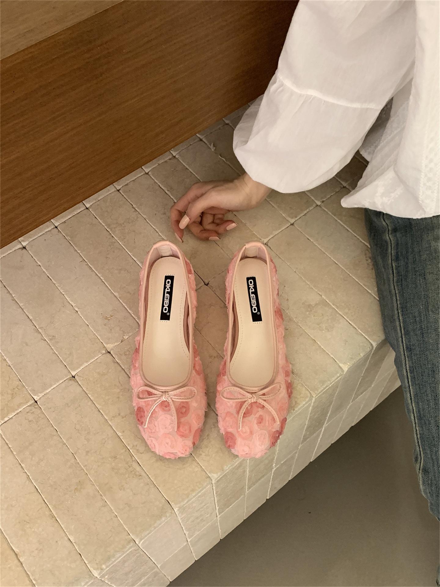 

French Fairy Wind Lace Bow Shallow Mouth Inner Height Increase Women S Single Shoes Versatile Soft Sole Spring 35