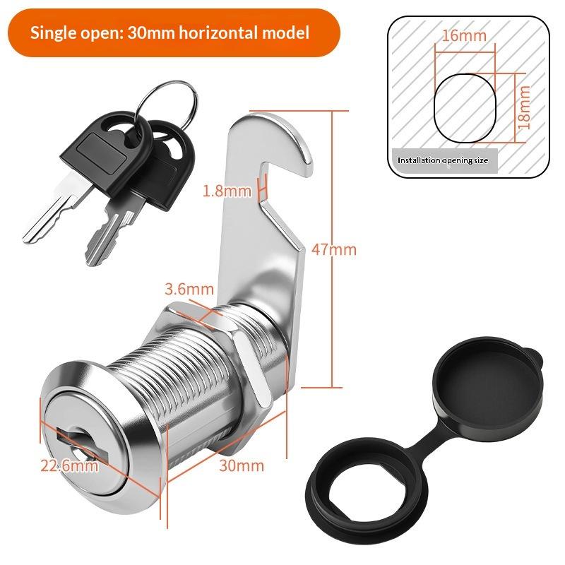Zinc Alloy Cam Lock With Waterproof Cover Cabinet Drawer Mailbox Latch Lock With 2 Keys For Furniture