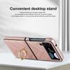 Fashion Leather Phone Case with Ring Bracket for Samsung Galaxy Z Flip 5 Case Z Flip 4 Case Z Flip 3 Folding Screen Anti-fall Protection Cover