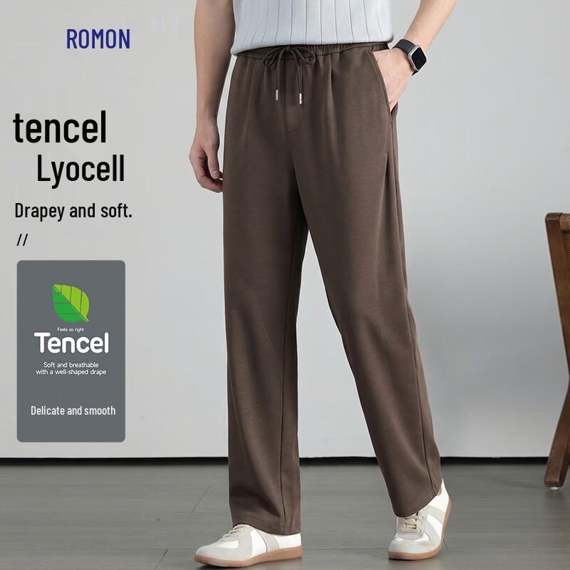 Luomeng Men s Tencel Lyocell Straight Fit Casual Pants 2XL