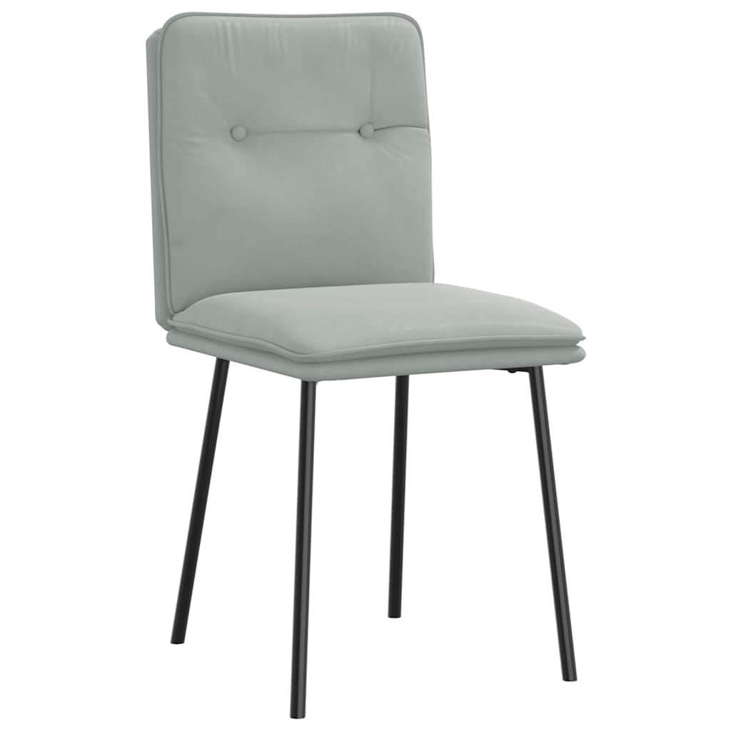 Dining Chairs, 6 Pcs., Light Gray, Upholstered In Velvet