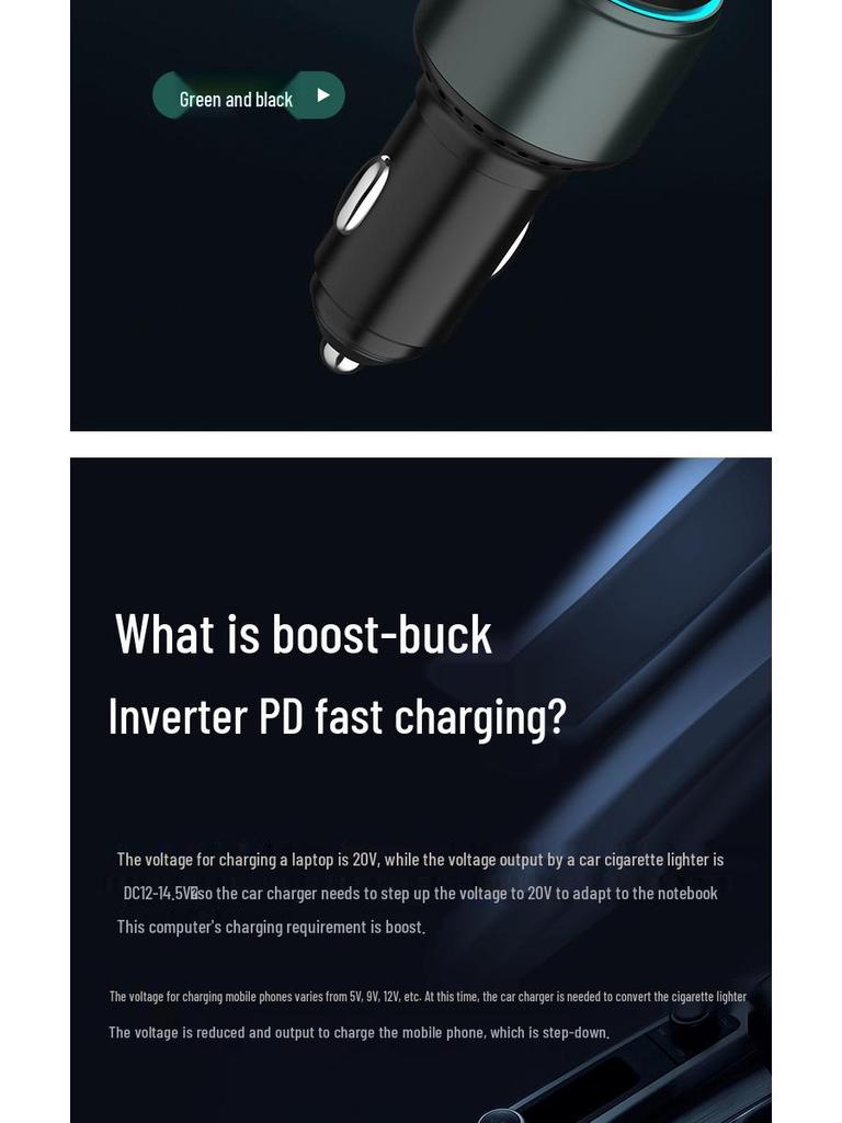 100W rychlá nabíječka do auta pro Apple, Samsung, Huawei - kompatibilní s PD pro mobilní telefony a notebooky