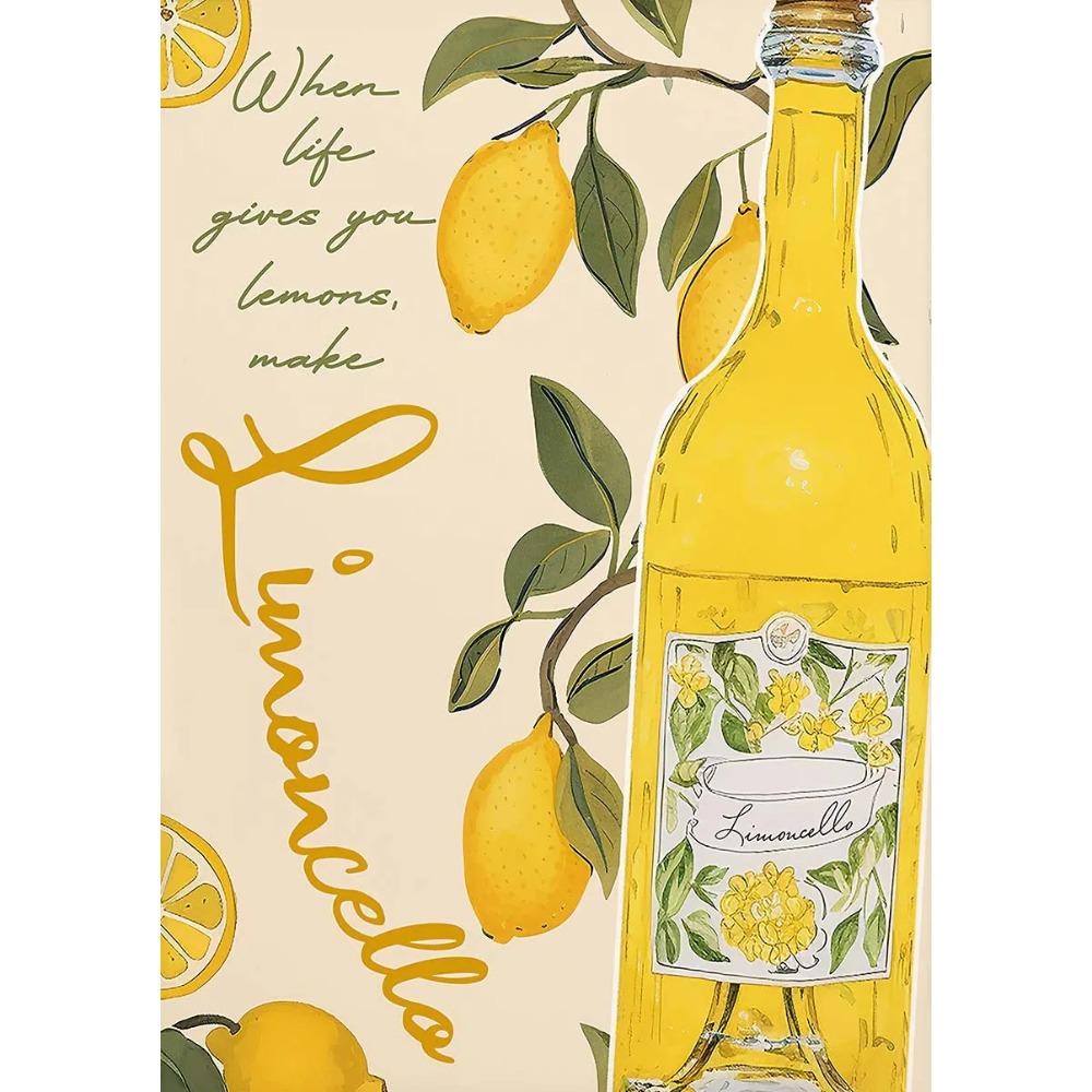 La Dolce Vita Lemon Posters and Prints Retro Spritz Canvas Painting Santorini Italy Travel Wall Art Poster Living Room Decor