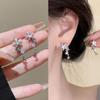Fashion Shiny Zircon Five Pointed Star Pendant Cochlear Ear Bone Earring for Women Drop Earring Wedding Party Jewelry