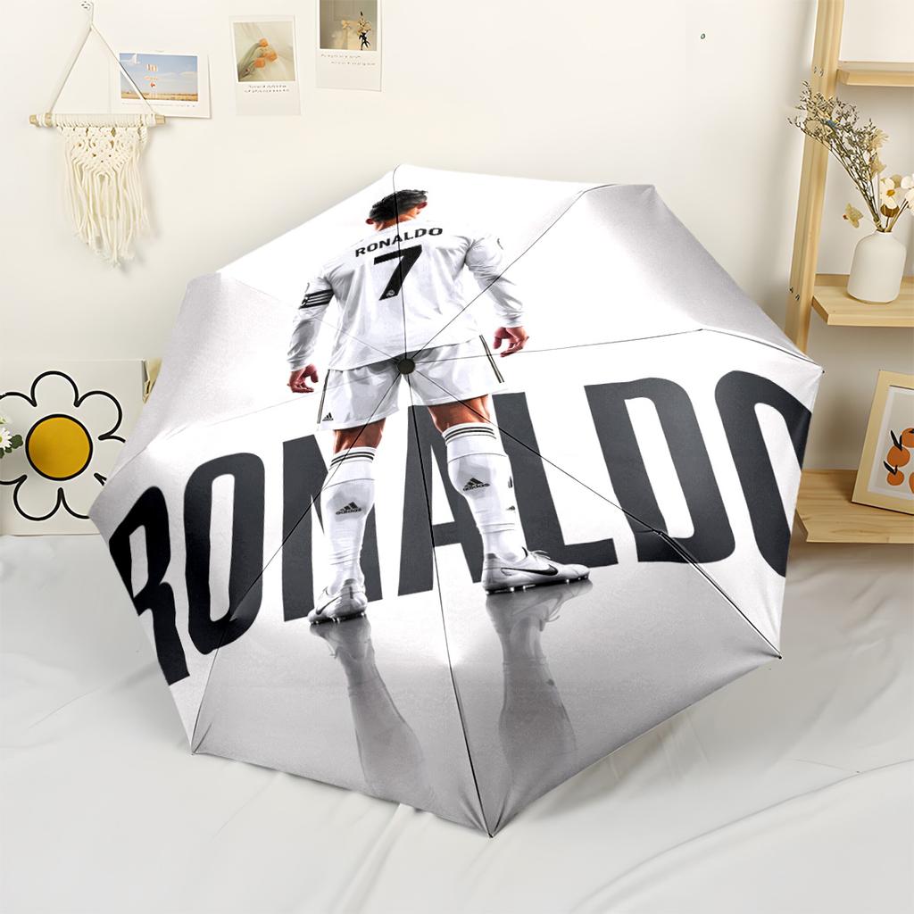 Crz Football Legends Compact Travel Automatic Umbrella Compact 8-Rib Design Sturdy Construction All-Season Travel Fashionable Accessory