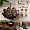 Alloy Lotus Incense Burner Desktop Censer with Ash Tray for Tea Space Living Room Indoor Aromatherapy Ornament Elegant Look 7