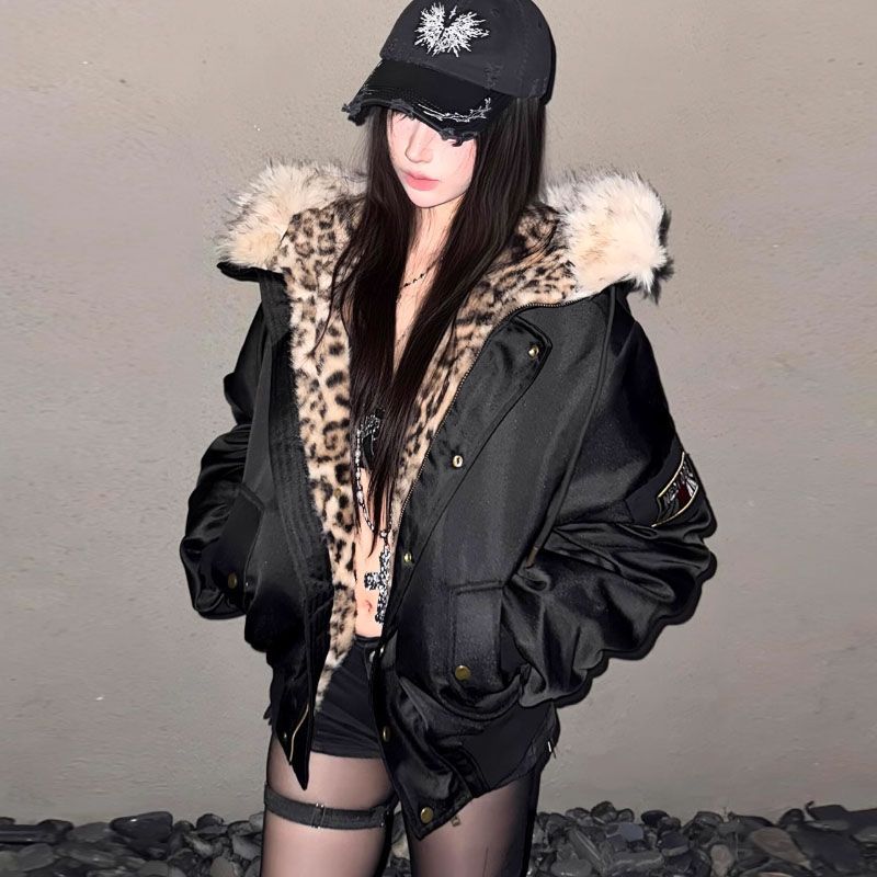 Harajuku Retro jaka sievietēm Vienkārša plīša