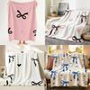Art B Bow Throw Hot Flannel Throw Blanket Suitable for Sofa Living Room Bedroom Soft