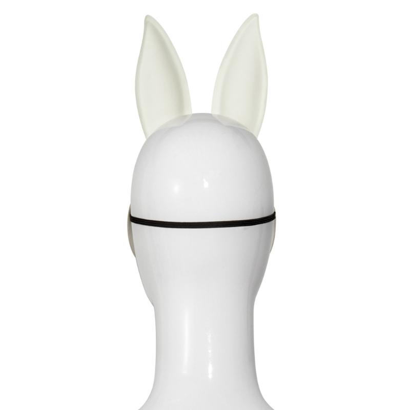 Premium White PU Rabbit Mask For Adults Teens Costume Parties Easter Halloween Carnivals Adjustable Comfortable Band