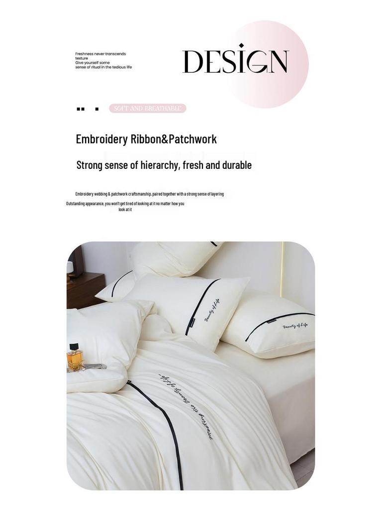 Luxury Five-Star Hotel White Linen Duvet Cover & Bedding Set