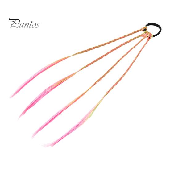 Flettet parykk Hårtau Elastisk bånd Ingen hodebunnsskade Hårslips Fargerikt tau Gradient farge Parykk Pigtail Hårtilbehør