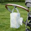 Travel Stroller Storage Bag Quilted Diaper Wipes with Hanging Strap, Dual Compartment Zipper Large Capacity Baby Portable Bag, Dispenser for