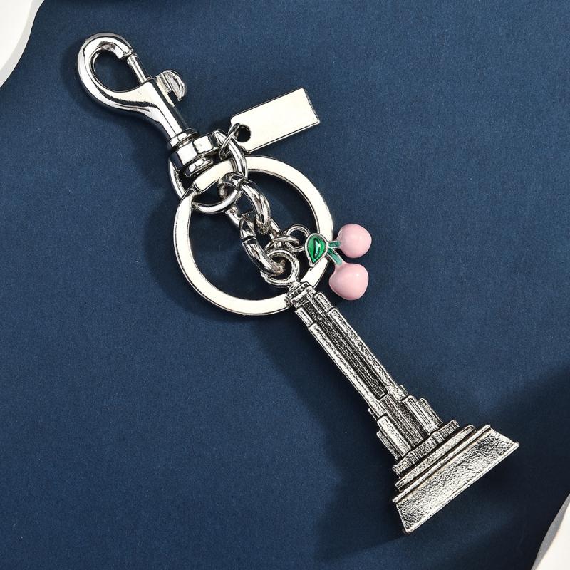 Fashionable Fruits Construction Tower Car Keychain For Women Girls High-End Backpack Decoration Exquisite Accessories Gifts
