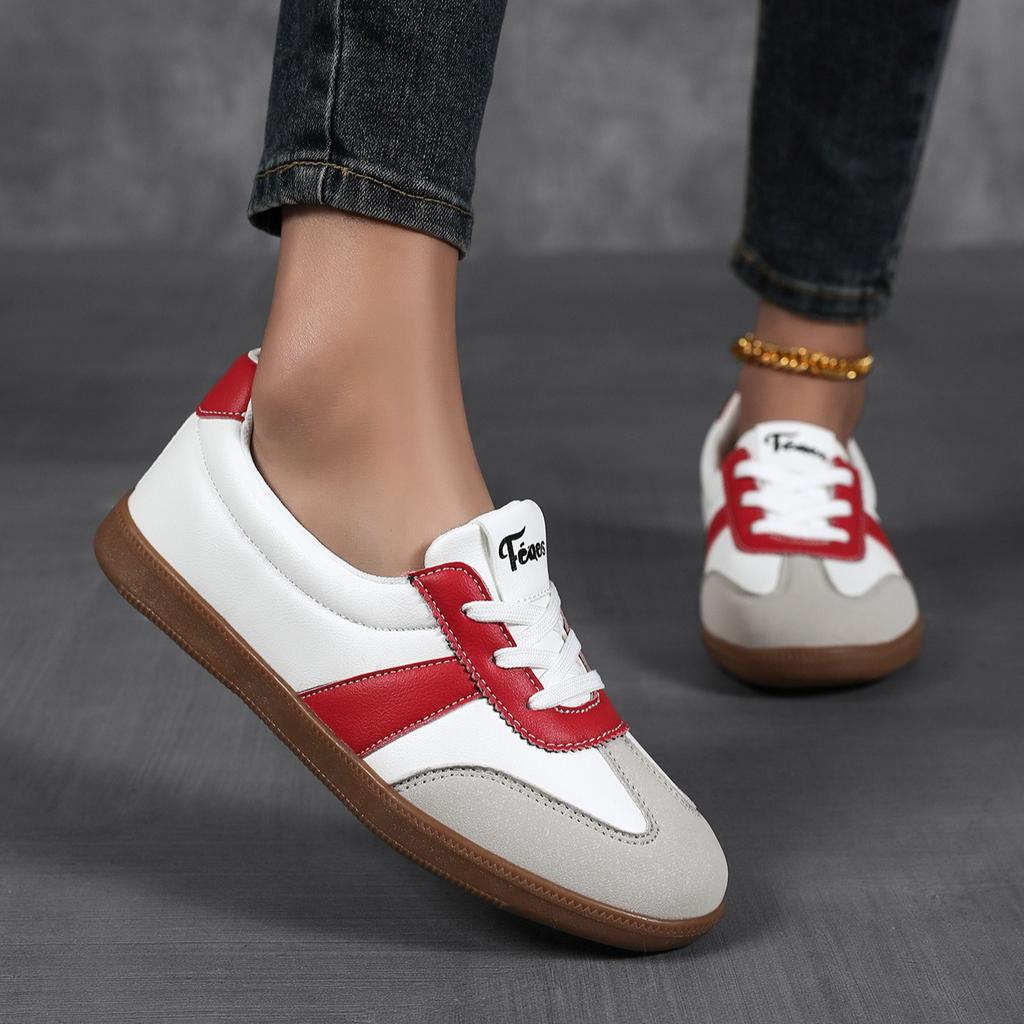 Women's Retro Casual Sneakers PU Leather Non-slip Sports Shoes Soft Sole Non-slip Footwear for Walking Traveling