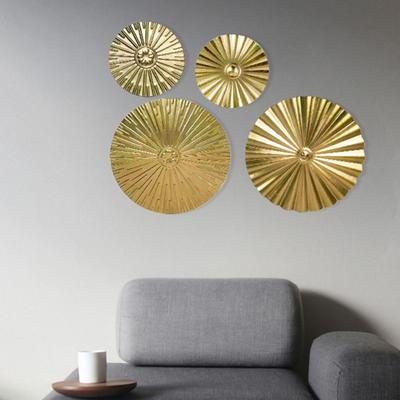 Asılı Yuvarlak Metal Demir Yansıtan Duvar Dekorasyonu Kolay Kurulum Güneş Işığı Yuvarlak Duvar Süsleri Bahçe Dekor
