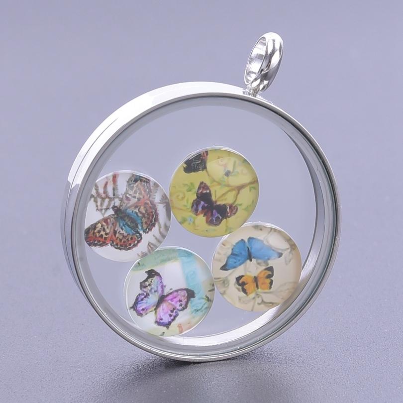 25/30mm Twist Locket Pendants For Jewelry Making Necklace Glass Floating Charm Lockets DIY Stainless Steel Pendant Accessories