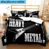 Guitar Collection Diversity 3pcs Bedding,Including 1pc Duvet Cover And 2pcs Pillowcases Perfect for Christmas,Ideal for Bedroom, Dormitory