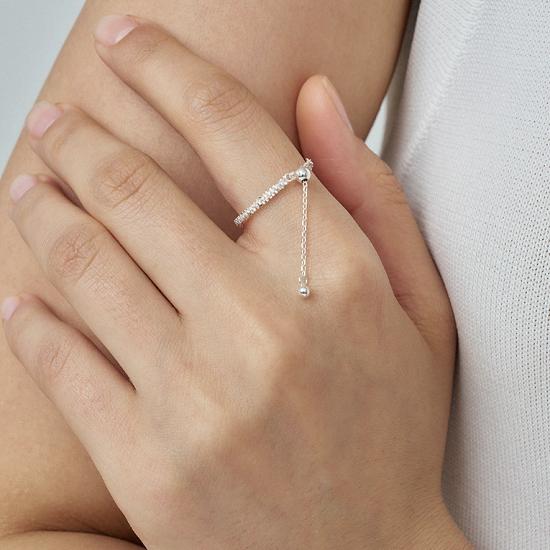 eenie beenie silver twinkle chain ring (adjustable size)