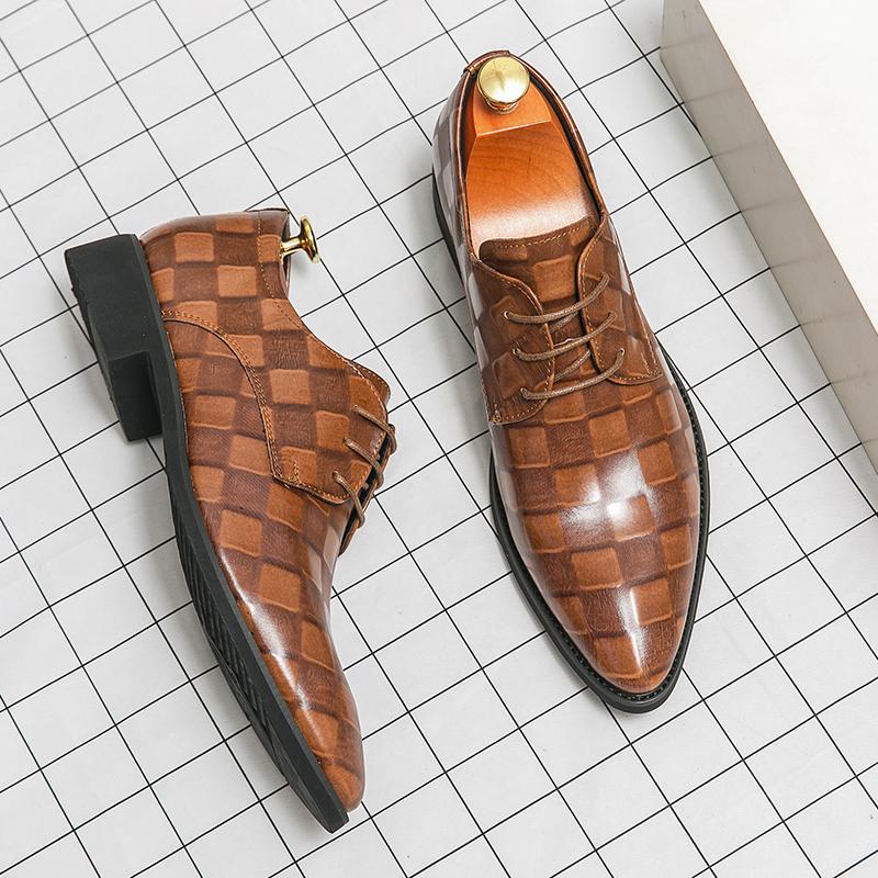 Elegantes Mens Casual Shoes New Fashion Brand Classic Casual Leather Shoes Hot Sale Business Footwear Lace-Up Male Oxford Shoes