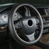 Universal Leather Steering Wheel Cover With Perforated Design Sport Style 36cm 38cm 39cm Diameter