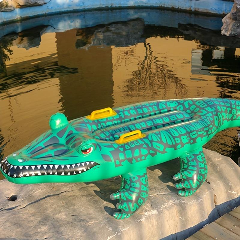 New Model PVC Inflatable Crocodile-Shaped Surfboard - Raft for Water Drifting, Ride-On Float for Outdoor Swimming, No Air Pump