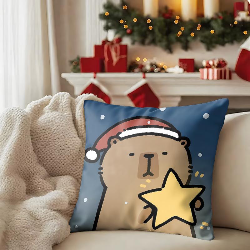 Cute Fun Kapibalajun Christmas Party: Take away this set of super cute Pillow covers